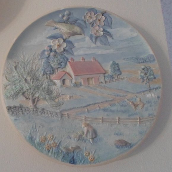 Spring Season 3-D Hand Painted Wall Plaque